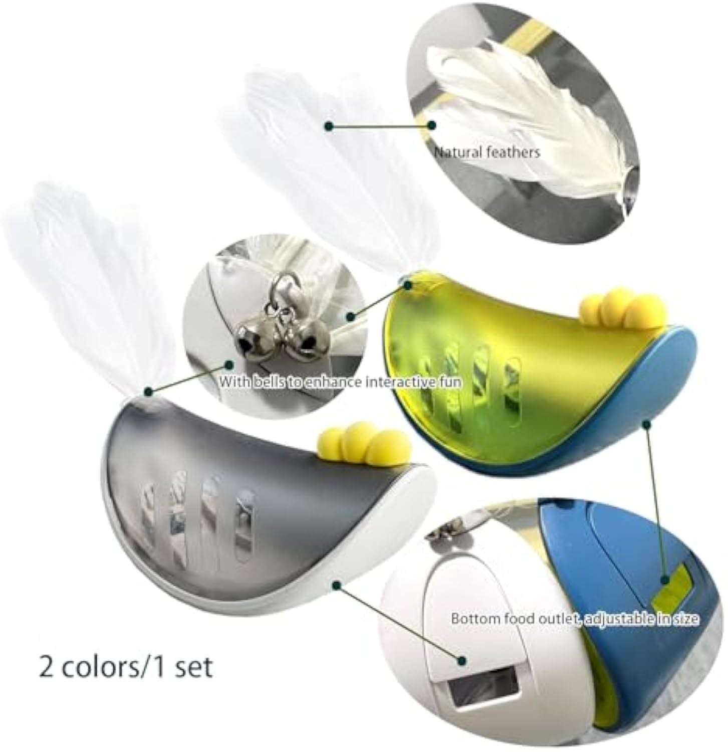 HKM-644307 Interactive Cat Puzzle Tumbler Toy with Snack Dispenser - Safe ABS+TPR Material, Adjustable Food Leakage Design, Chicken Shape for Indoor Play
