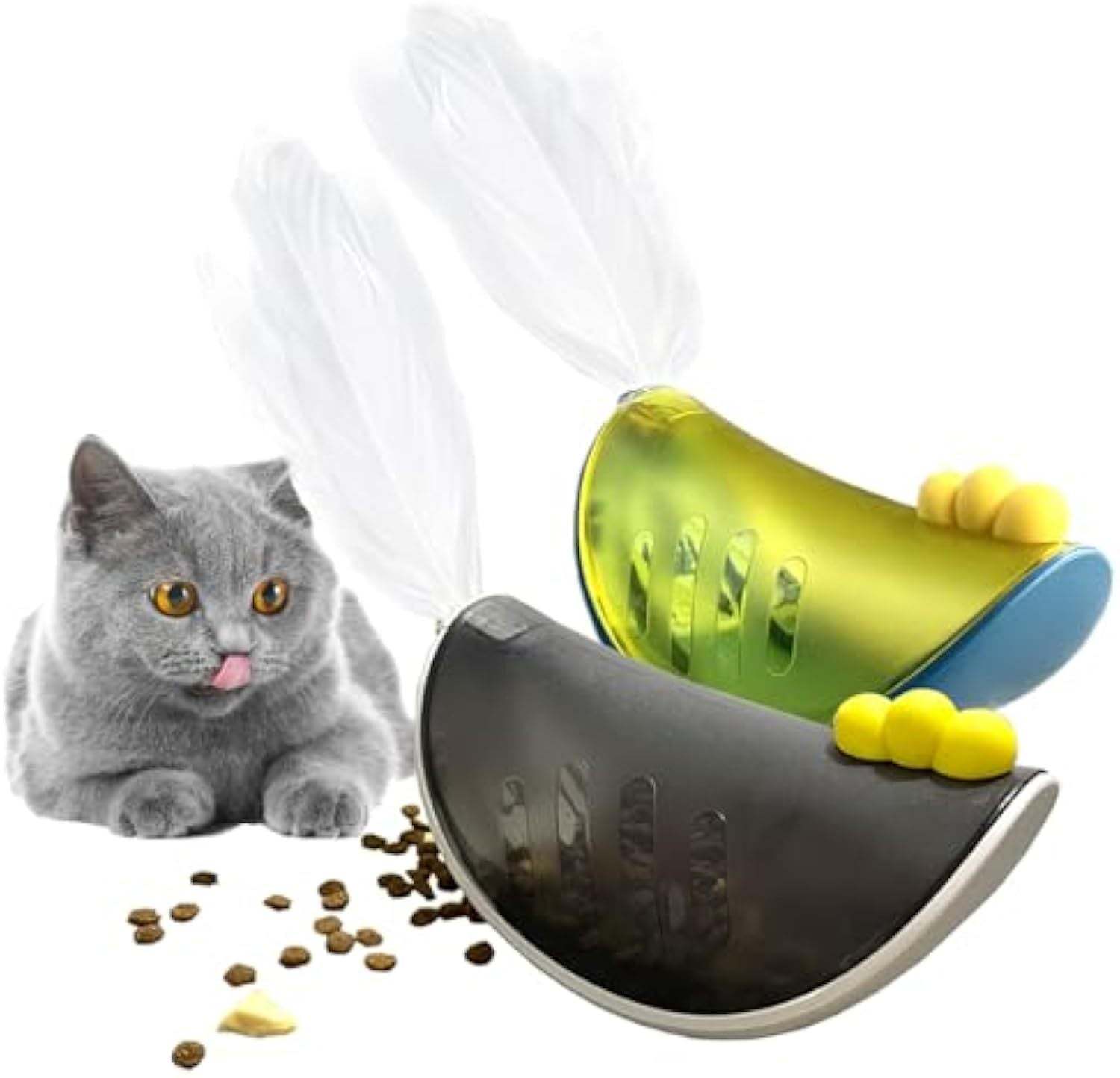 HKM-644307 Interactive Cat Puzzle Tumbler Toy with Snack Dispenser - Safe ABS+TPR Material, Adjustable Food Leakage Design, Chicken Shape for Indoor Play