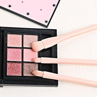HKM-559379 4-in-1 Retractable Makeup Brush Set - Portable Plastic Handle with Man-Made Fiber Brushes