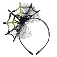 HKM-377939 Lace Spider Web Headband with Pumpkin and Skull Design for Halloween Festivities