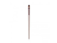 HKM-427155 Champagne Gold Foundation Brush with Wooden Handle for Flawless Makeup Application