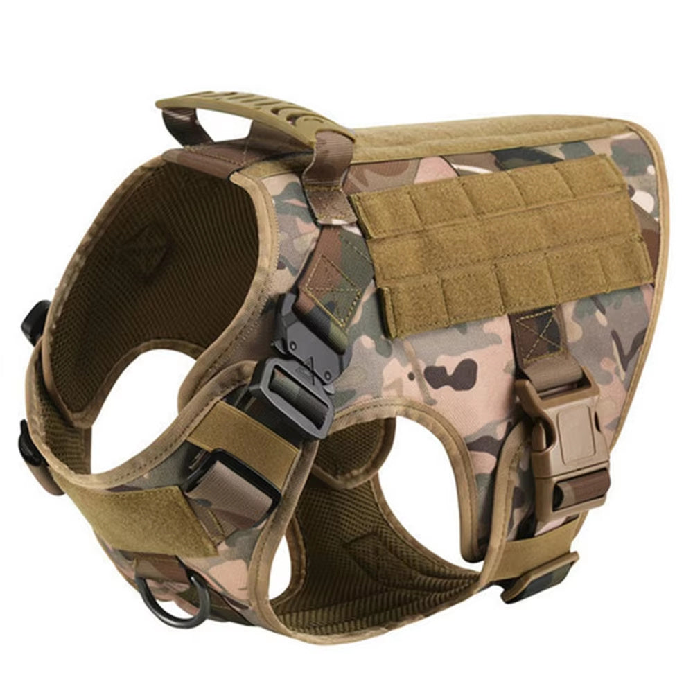HKM-268563 Luxury Camouflage Nylon Dog Harness and Leash Set for Training and Outdoor Use