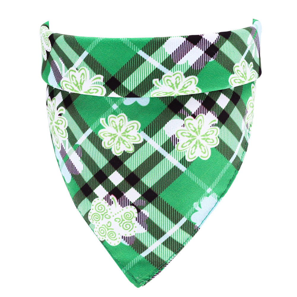 HKM-471955 Pure Cotton Green Pet Scarf, 48cm x 48cm for Neck Circumference 25-48cm
