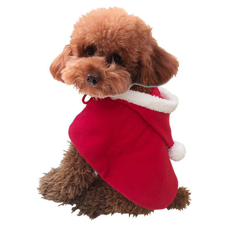 JMT-439370 Christmas Cloak with Hood for Pets - Cute and Cozy Winter Costume for Dogs and Cats