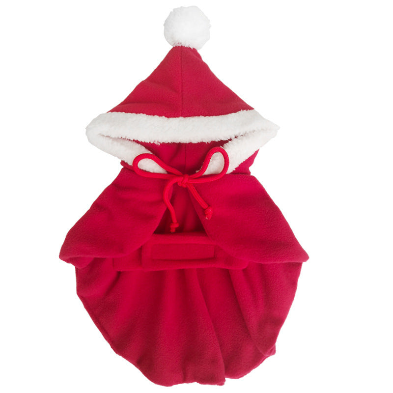 JMT-439370 Christmas Cloak with Hood for Pets - Cute and Cozy Winter Costume for Dogs and Cats