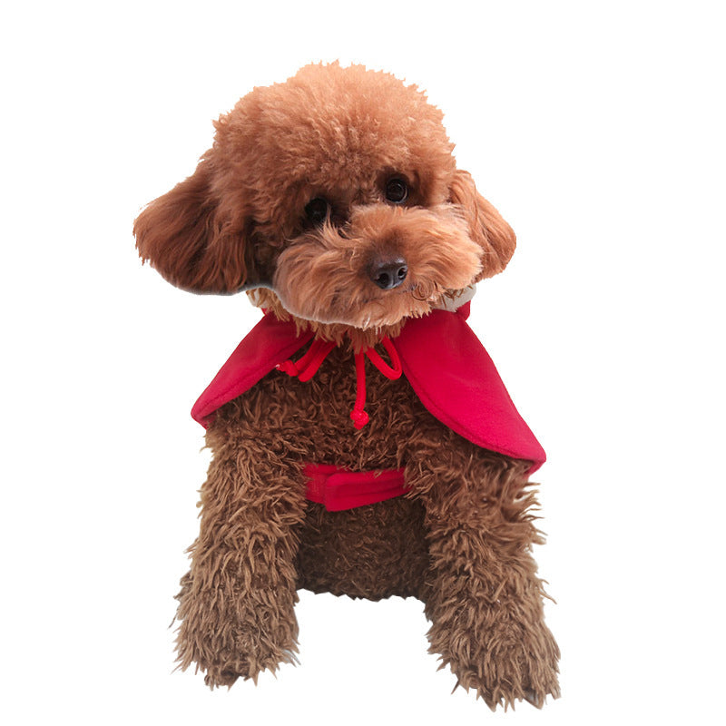 JMT-439370 Christmas Cloak with Hood for Pets - Cute and Cozy Winter Costume for Dogs and Cats