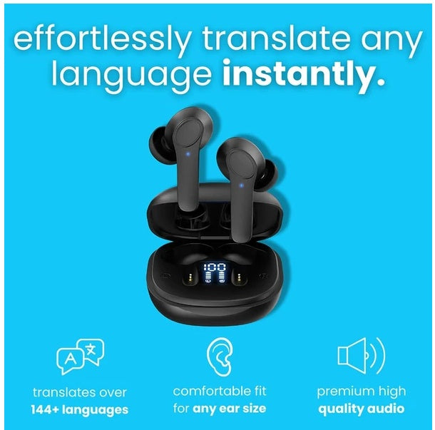 KTX-149459 Translator Earbuds with Dual Microphones for Real-Time AI Translation in 144 Languages