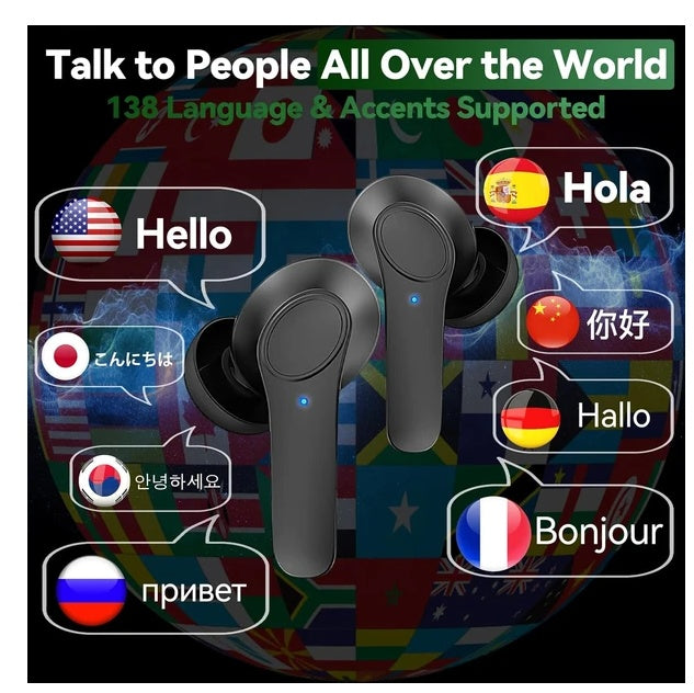 KTX-149459 Translator Earbuds with Dual Microphones for Real-Time AI Translation in 144 Languages