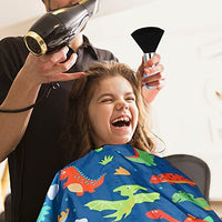 HKM-157459 Children's Haircut Cape with Cartoon Dinosaur Pattern, Adjustable Neck Closure and Waterproof Fabric