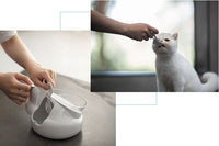 HKM-111763 Double Bowl Oblique Mouth Bowl in Cream Blue and Ash Iceberg White, Medium Size