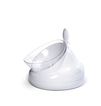 HKM-111763 Double Bowl Oblique Mouth Bowl in Cream Blue and Ash Iceberg White, Medium Size