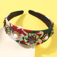 HKM-358675 Baroque Style U-Shape Headband with Ancient Bronze Finish and Imitation Diamonds