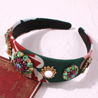 HKM-358675 Baroque Style U-Shape Headband with Ancient Bronze Finish and Imitation Diamonds