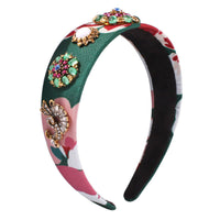 HKM-358675 Baroque Style U-Shape Headband with Ancient Bronze Finish and Imitation Diamonds