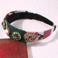 HKM-358675 Baroque Style U-Shape Headband with Ancient Bronze Finish and Imitation Diamonds