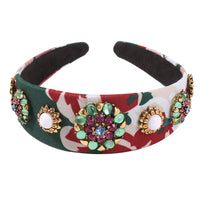 HKM-358675 Baroque Style U-Shape Headband with Ancient Bronze Finish and Imitation Diamonds