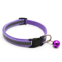 HKM-233171 Reflective Cat Collar with Copper Bell, Adjustable 19-32cm, PVC+PP Material