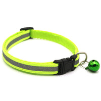 HKM-233171 Reflective Cat Collar with Copper Bell, Adjustable 19-32cm, PVC+PP Material