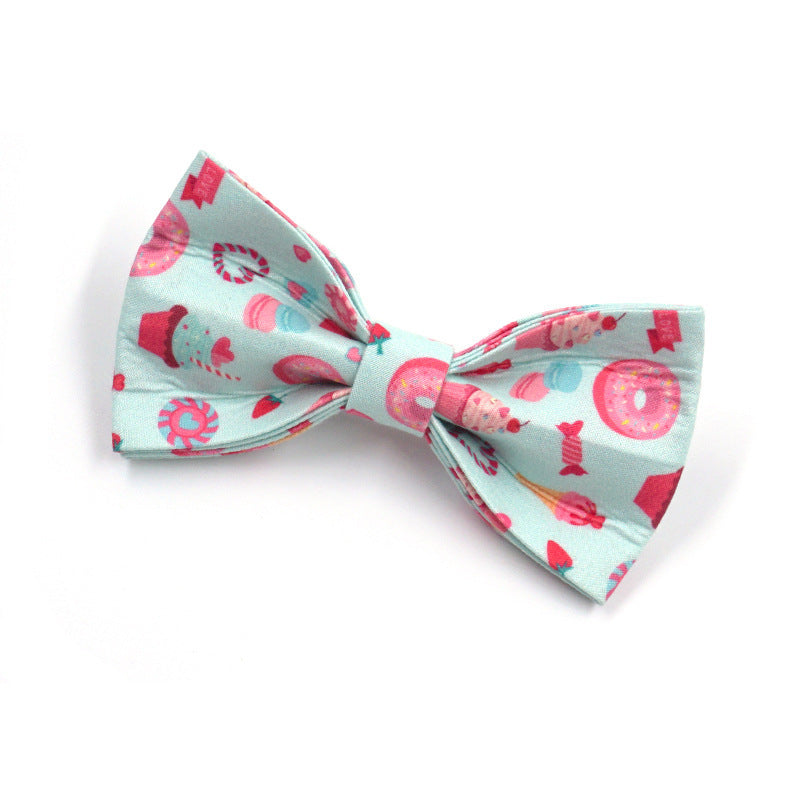 HKM-576979 Cute Cartoon Dog Collar and Leash Set with Bow - Macaron Colors, Polyester Material