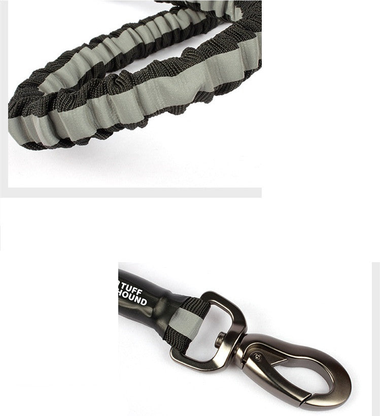 HKM-444755 High Elastic Reflective Leash for All Dog Sizes (10-60kg) - Durable Imitation Nylon Material, Available in Black and Red