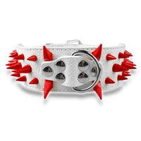 HKM-672659 Spiked Leather Dog Collar with Adjustable Fit for Large Breeds