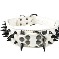 HKM-672659 Spiked Leather Dog Collar with Adjustable Fit for Large Breeds
