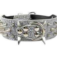 HKM-672659 Spiked Leather Dog Collar with Adjustable Fit for Large Breeds