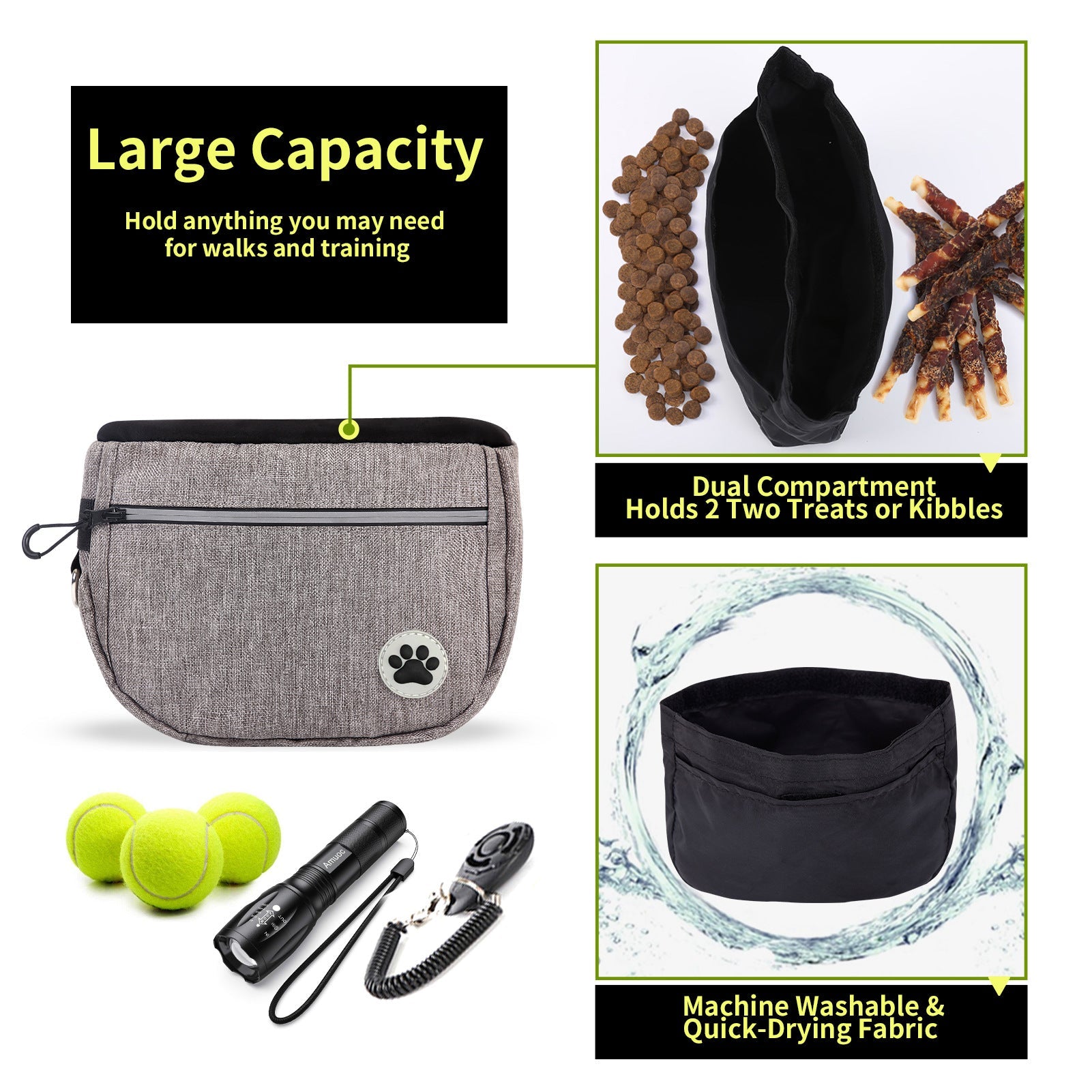 HKM-675091 Portable Dog Training Snack Bag for Walks and Outings