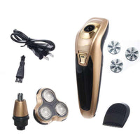HKM-988499 Three-Head Floating Electric Shaver with Pop-Up Trimmer and Body Wash Feature