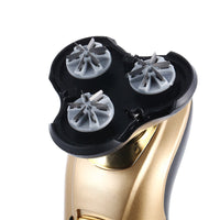 HKM-988499 Three-Head Floating Electric Shaver with Pop-Up Trimmer and Body Wash Feature