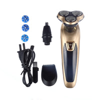 HKM-988499 Three-Head Floating Electric Shaver with Pop-Up Trimmer and Body Wash Feature