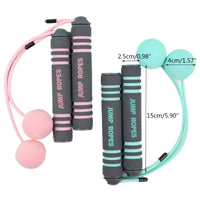 HKM-493651 Cordless Stainless Steel Double-Bearing Skipping Rope with EVA Sponge Ball Handle
