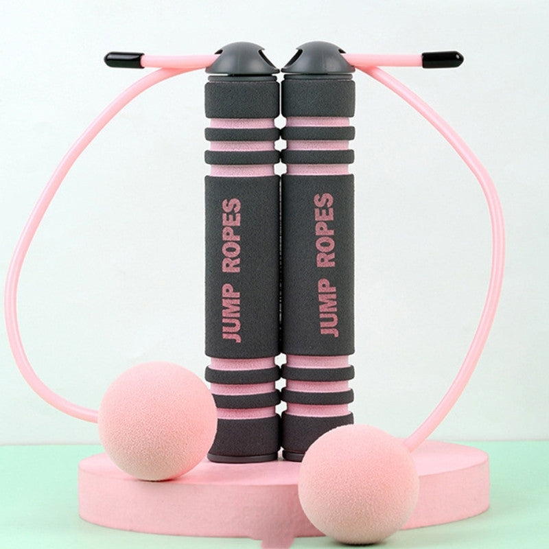 HKM-493651 Cordless Stainless Steel Double-Bearing Skipping Rope with EVA Sponge Ball Handle
