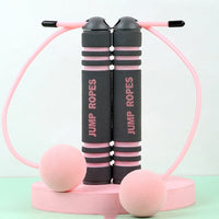 HKM-493651 Cordless Stainless Steel Double-Bearing Skipping Rope with EVA Sponge Ball Handle
