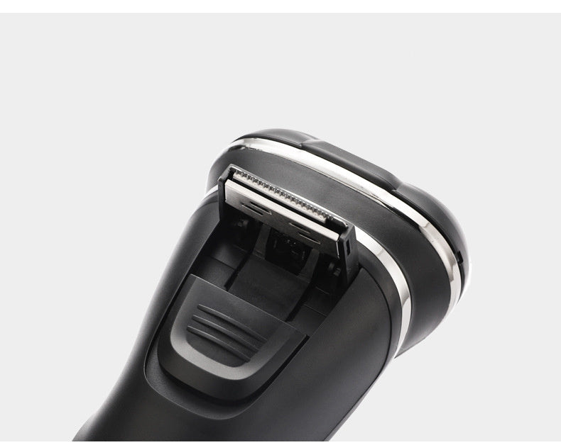 HKM-921811 Three-Head Electric Beard Trimmer with Dual Power Supply and Waterproof Design