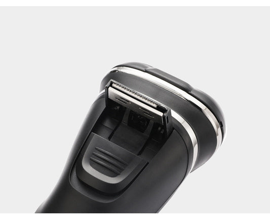 HKM-921811 Three-Head Electric Beard Trimmer with Dual Power Supply and Waterproof Design