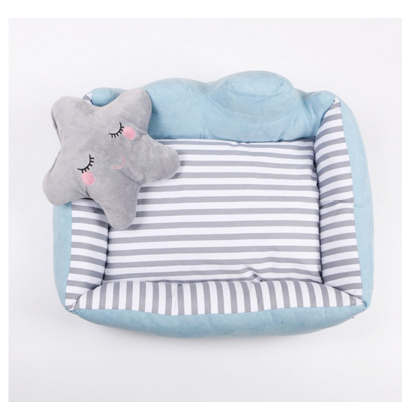 HKM-300307 Cloud Square Nest – Disassemblable Canvas and Cotton Pet Bed, Hand & Machine Washable, Multiple Sizes Available