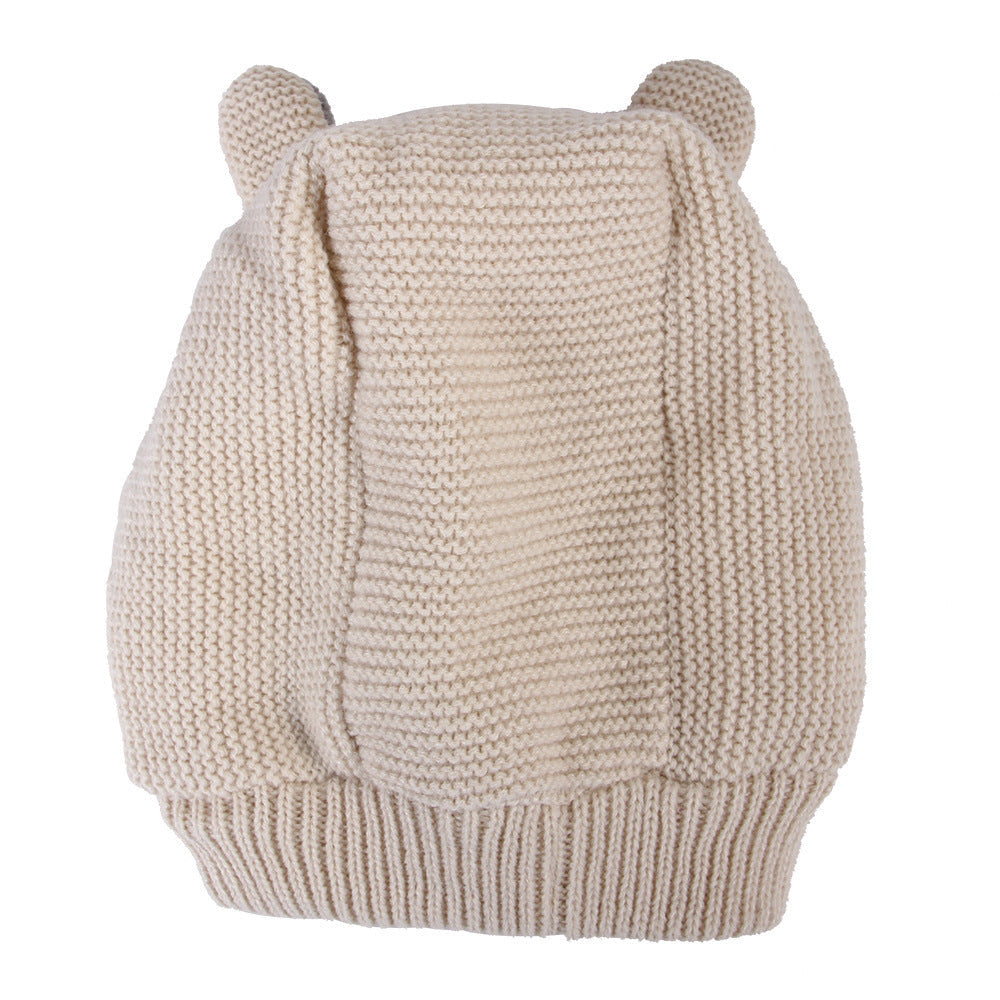 HKM-439827 Knitted Rabbit Ear Pet Hat for Small Pets - Soft Wool in Red, Gray, Beige