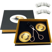 HKM-829587 Magnetic False Eyelash Set with Tweezers - No Glue Needed, Natural and Thick Options