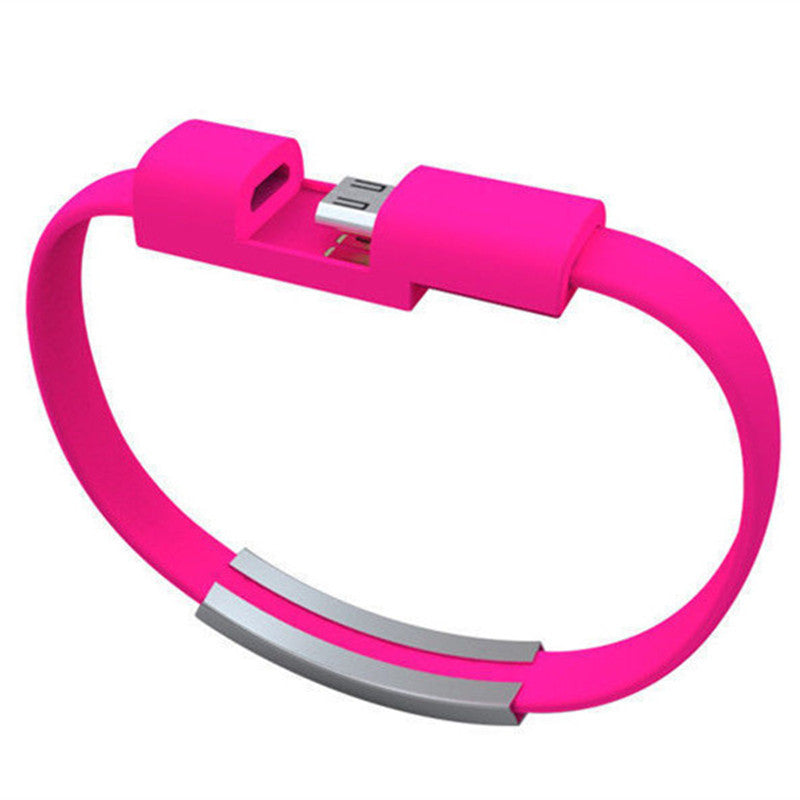 KTX-873235 Silicone USB Charging Short Cable Bracelet - Convenient and Stylish Connectivity
