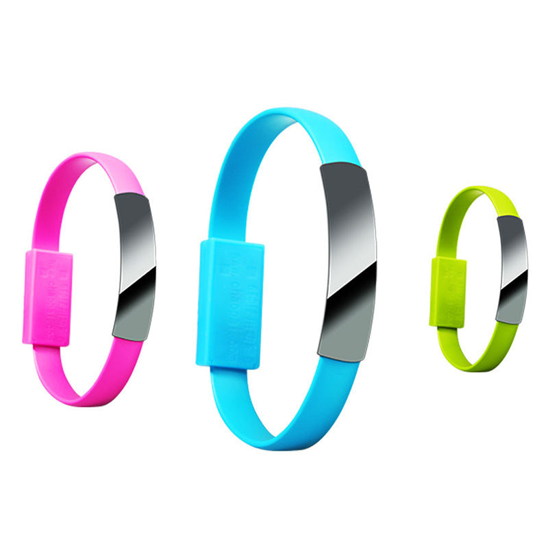 KTX-873235 Silicone USB Charging Short Cable Bracelet - Convenient and Stylish Connectivity