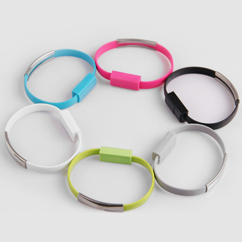 KTX-873235 Silicone USB Charging Short Cable Bracelet - Convenient and Stylish Connectivity