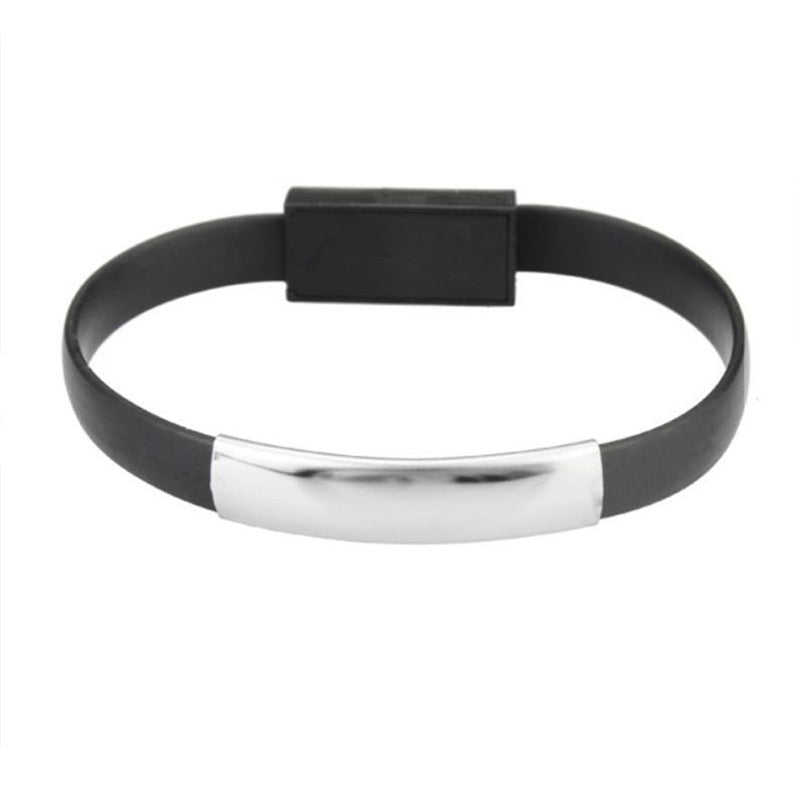 KTX-873235 Silicone USB Charging Short Cable Bracelet - Convenient and Stylish Connectivity