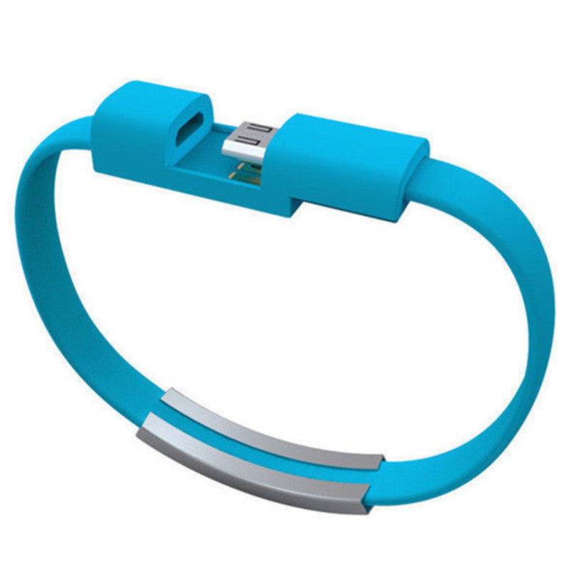 KTX-873235 Silicone USB Charging Short Cable Bracelet - Convenient and Stylish Connectivity