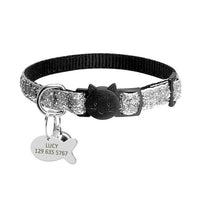 HKM-507155 Safety Breakaway Cat Collar with Quick Release Mechanism ¨C Adjustable Flocking Fabric for Small Cats and Dogs, Includes Customizable ID Tag Bell