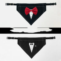 HKM-371987 Elegant Dog Bow Tie Bib - Adjustable Polyester Towel for Stylish Pets