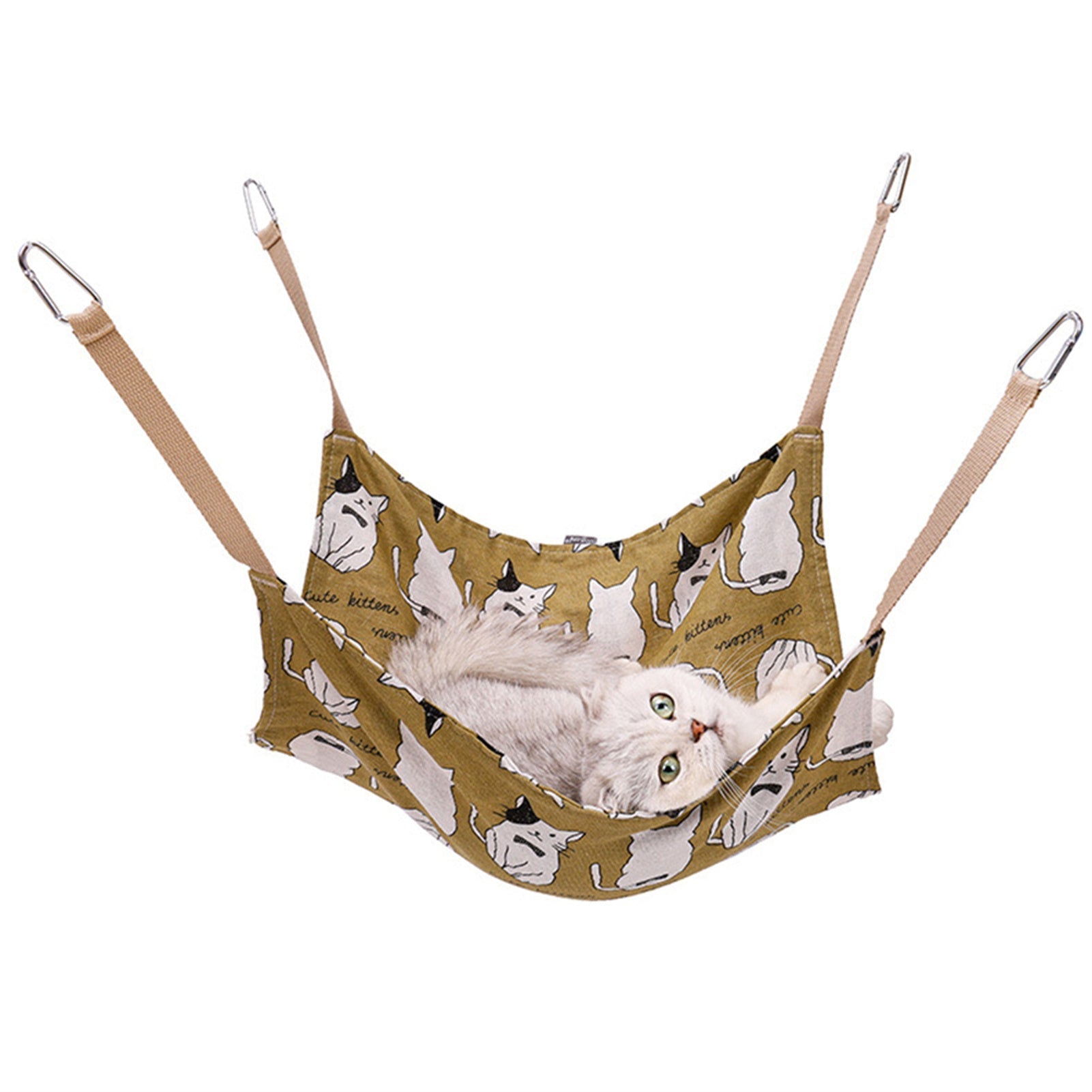 HKM-204627 Multicolor Cotton Linen Cat Hammock Bed with Durable Hanging Hook - 47x47cm
