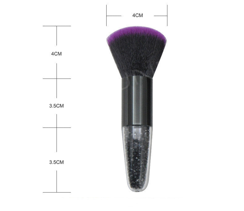 HKM-394643 Conical Diamond Blush Brush with Transparent Handle and Fiber Bristles
