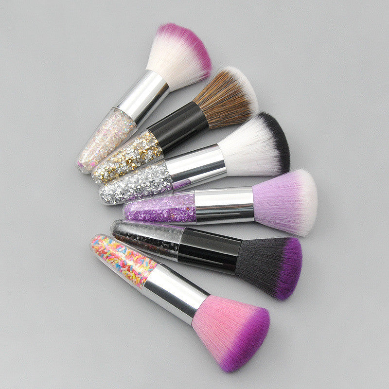 HKM-394643 Conical Diamond Blush Brush with Transparent Handle and Fiber Bristles