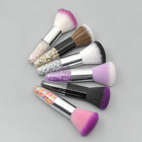 HKM-394643 Conical Diamond Blush Brush with Transparent Handle and Fiber Bristles